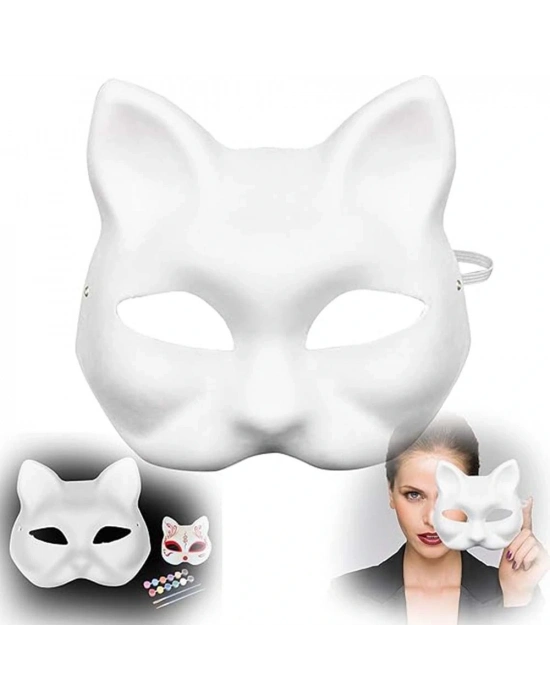 Boyanabilir Kedi Model Maske – Kendi Tasarımını Oluştur