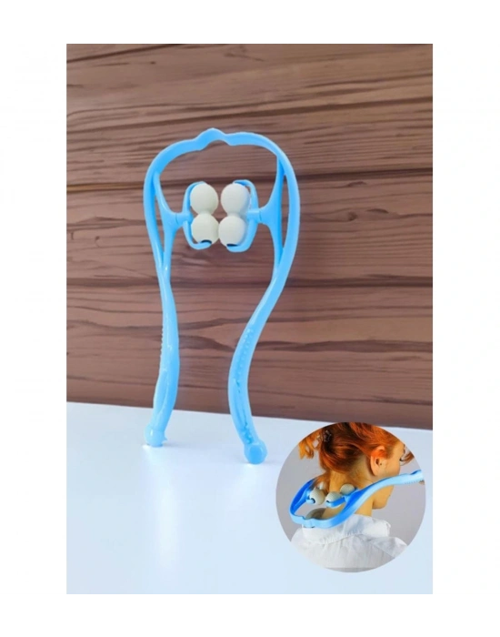 Boyun Bacak Ayak Bel Masaj Aleti Çok Fonksiyonlu Manuel 4 Tekerlekli - Mavi