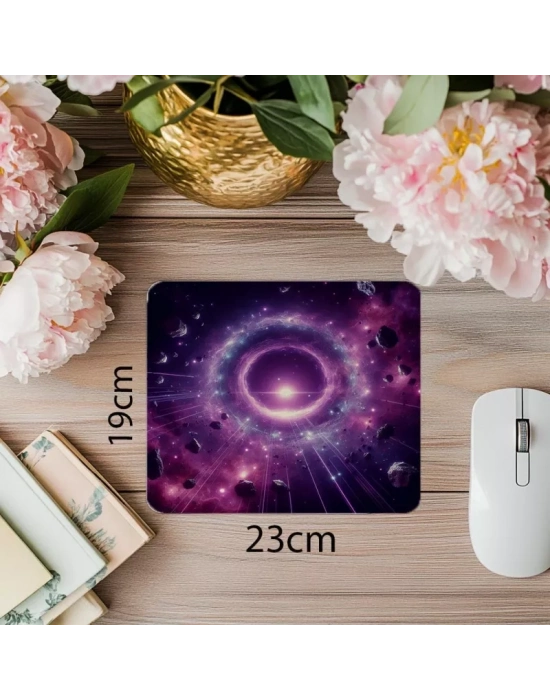 Boyut Kapısı Temalı Kozmik Mouse Pad - 19x23 cm 2 mm Dikdörtgen İthal Baskılı Mouse Pad