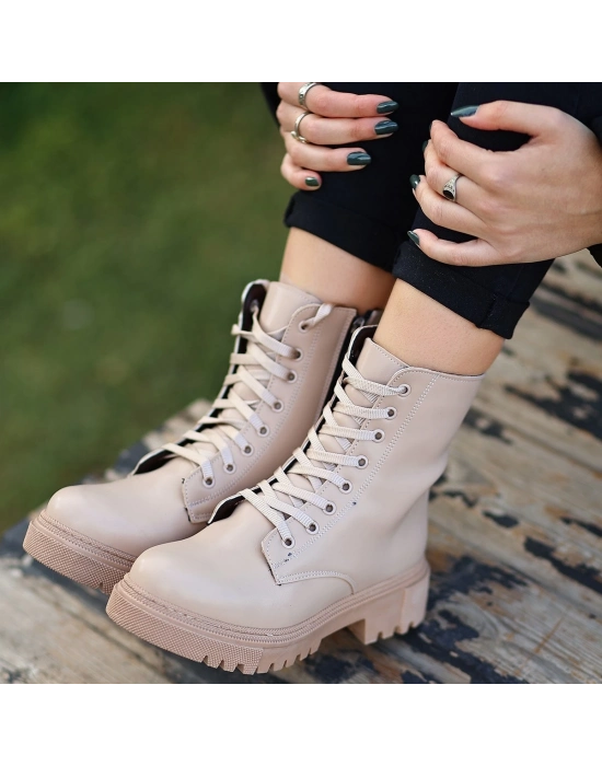 Bria  Nude Cilt Bağcıklı Bot