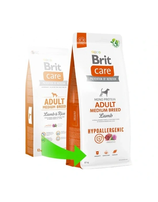 Brit Care Hypo-Allergenic Kuzu Etli Orta Irk Yetişkin Köpek Maması 12 Kg