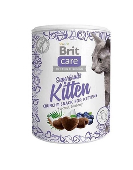 Brit Care Süper Fruits Hindistan Cevizli ve Yaban Mersinli Yavru Kedi Ödül Maması 1 Adet 100 Gr