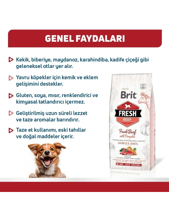 Brit Fresh Sığır Etli ve Balkabaklı Yavru Köpek Maması 12 Kg