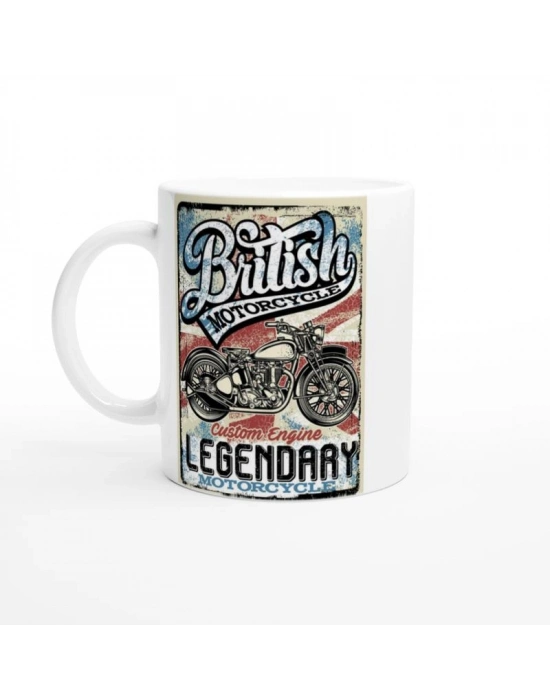 British Legendary Motorcycle Baskılı Kupa Bardak