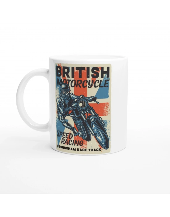 British Motorcycle Speed Racing Baskılı Kupa Bardak