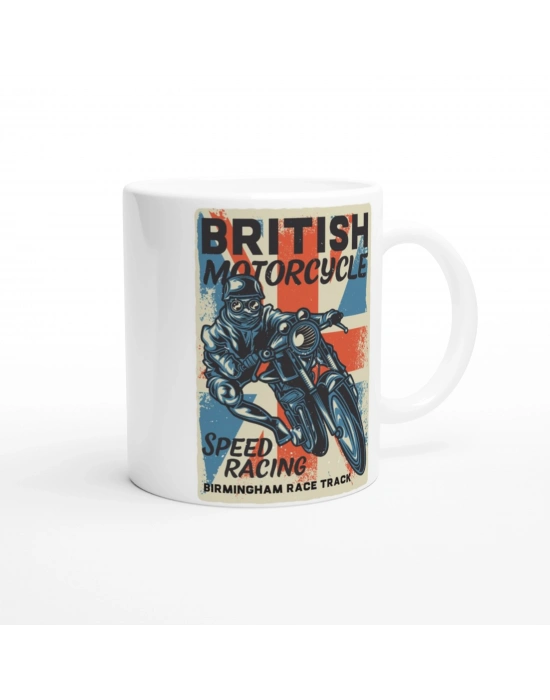 British Motorcycle Speed Racing Baskılı Kupa Bardak