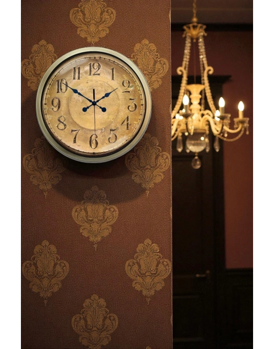 ® Bronz Nostalji 40 Cm Metal Eskitme Duvar Saati