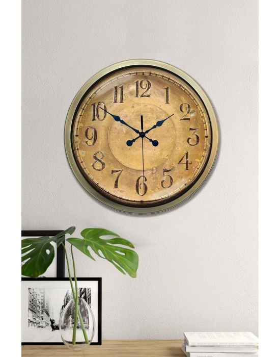 ® Bronz Nostalji 40 Cm Metal Eskitme Duvar Saati