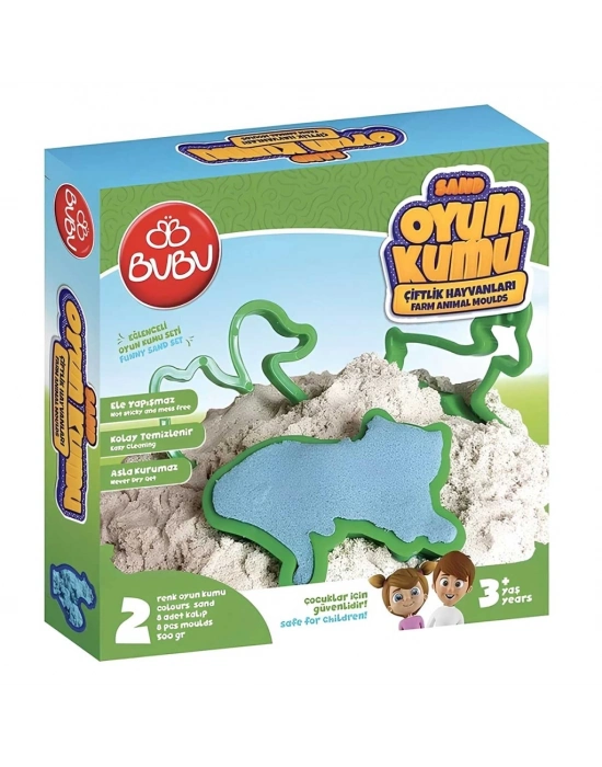 Bu-Bu Games Oyun Kumu ve Çiftlik Hayvan Kalıplı Set 500 gr