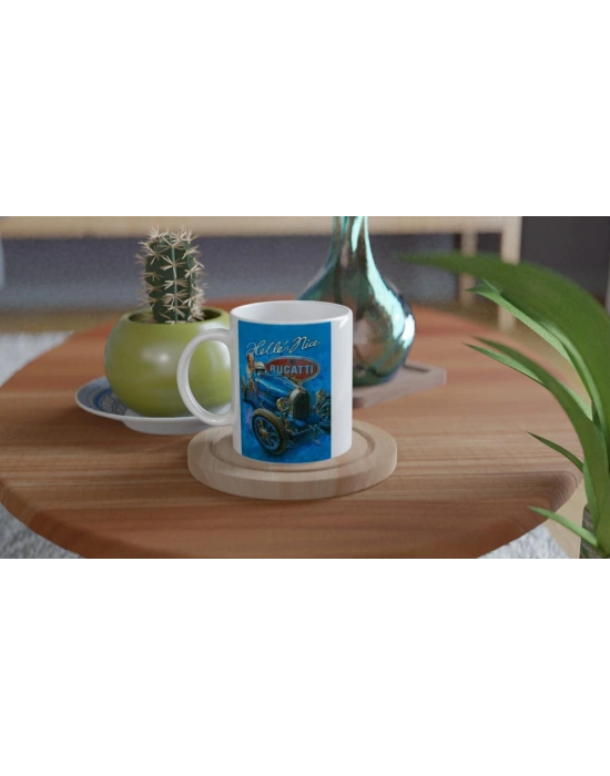 Bugatti Type 35 ve Helle Nice Temalı Retro Kupa Bardak
