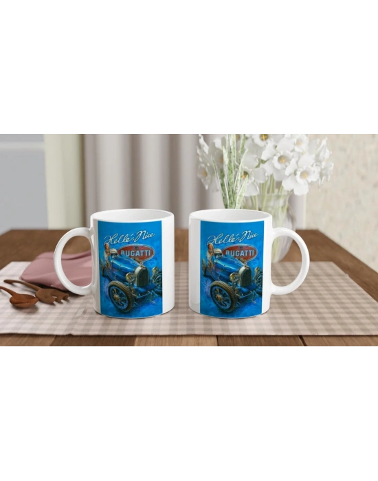 Bugatti Type 35 ve Helle Nice Temalı Retro Kupa Bardak