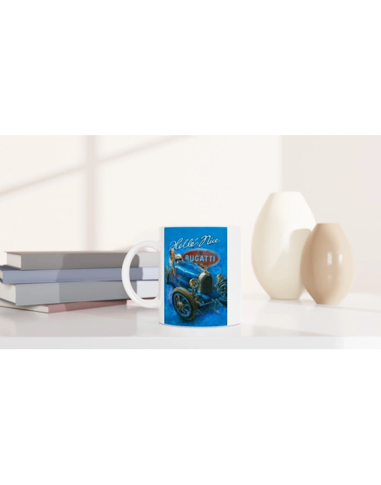 Bugatti Type 35 ve Helle Nice Temalı Retro Kupa Bardak