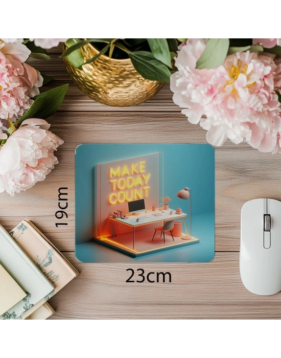 Bugünü Değerlendir Sloganlı Motivasyon Mouse Pad - 19x23 cm 2 mm Dikdörtgen İthal Baskılı Mouse Pad