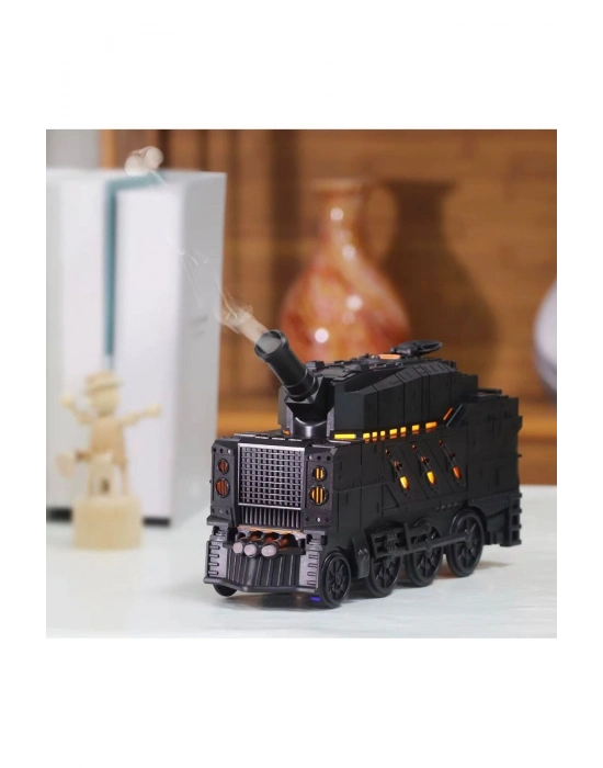 ® Buhar Efektli Zırhlı Tren Tasarımlı Aromaterapi Hava Nemlendirici – LED Işıklı, Sessiz ve USB Şarjlı