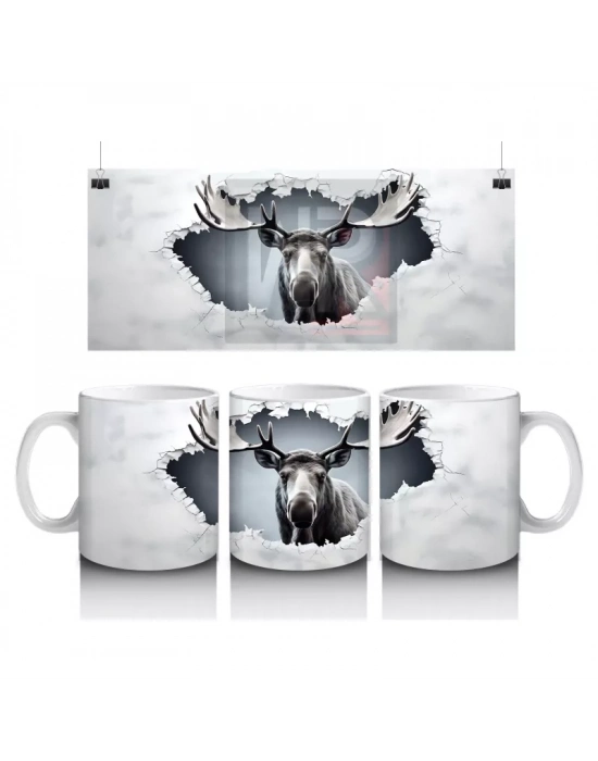 Bulutların Üzerinde Geyik Figürü – Baskılı Kupa