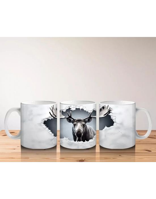 Bulutların Üzerinde Geyik Figürü – Baskılı Kupa