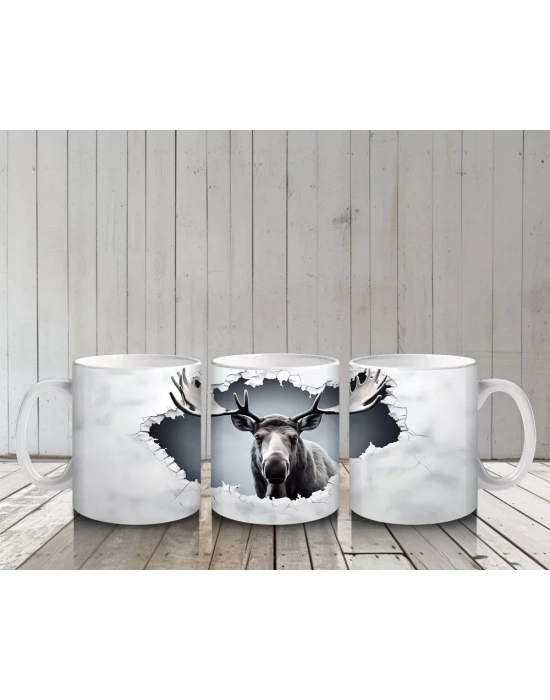 Bulutların Üzerinde Geyik Figürü – Baskılı Kupa