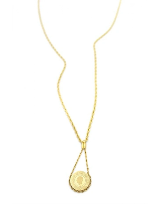 Burgu Zincir Çeyrek Kolye - Altın