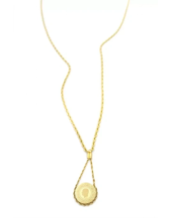 Burgu Zincir Çeyrek Kolye - Altın