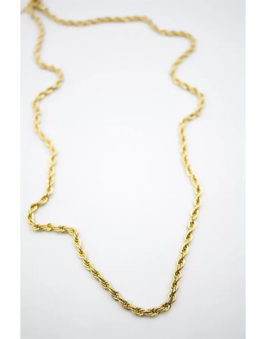 Burgu Zincir Kolye 60cm-4mm - Altın