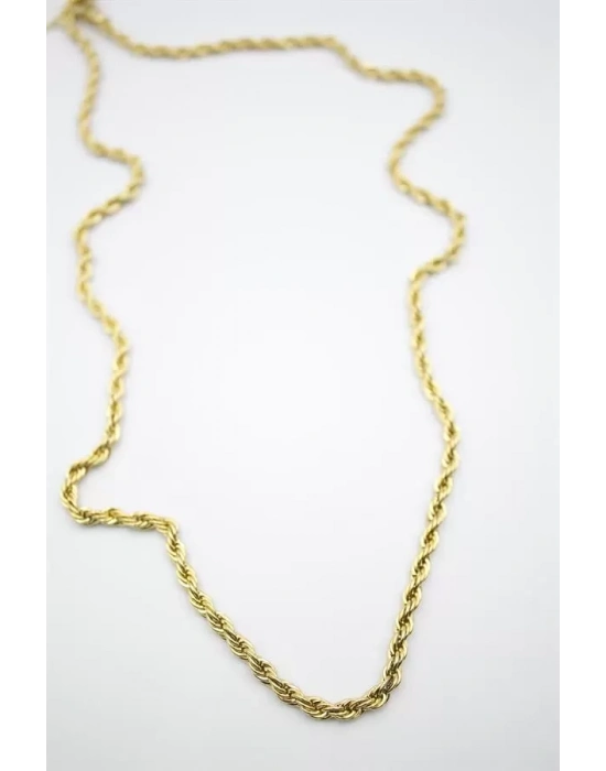 Burgu Zincir Kolye 60cm-4mm - Altın