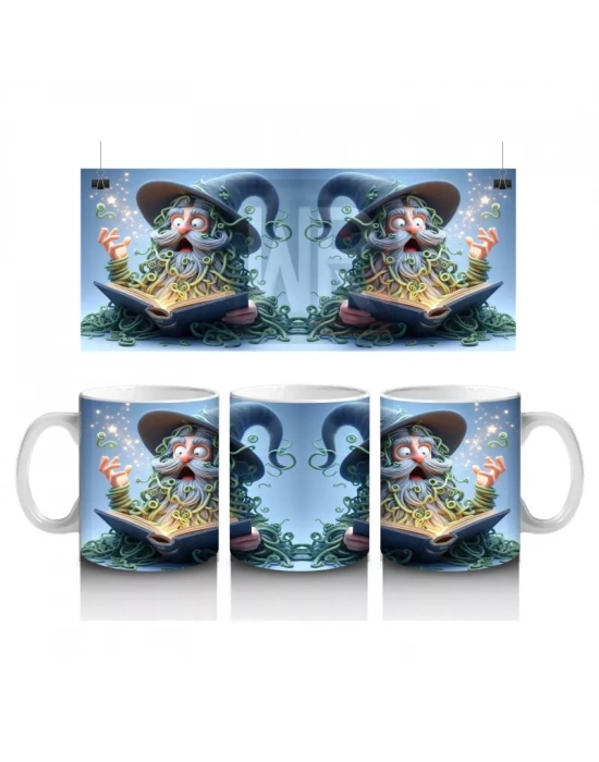 Büyü Kitabı Okuyan Fare Figürlü Tatlı Cadılar Bayramı Baskılı Kupa Bardak