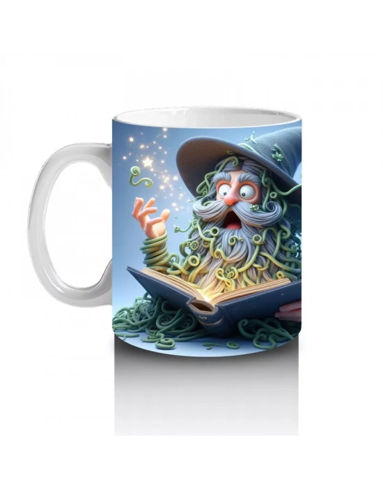 Büyü Kitabı Okuyan Fare Figürlü Tatlı Cadılar Bayramı Baskılı Kupa Bardak