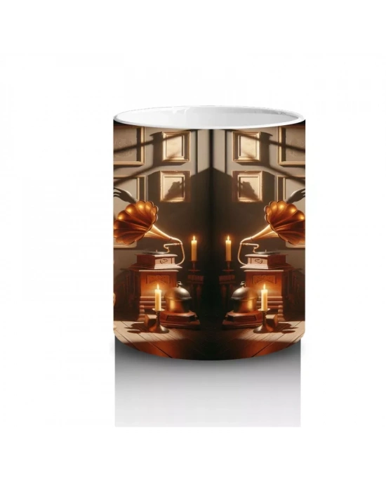 Büyü Kitabı Okuyan Fare Figürlü Tatlı Cadılar Bayramı Baskılı Kupa Bardak