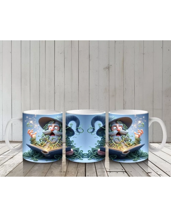 Büyü Kitabı Okuyan Fare Figürlü Tatlı Cadılar Bayramı Baskılı Kupa Bardak