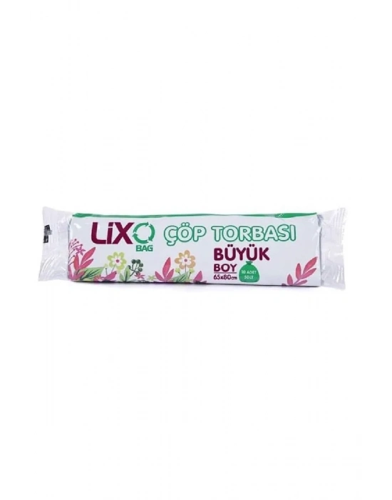 Büyük Boy Çöp Torbası 65 x 80 cm 10 Lu Rulo x 10 Paket = 100 Adet (Mavi)