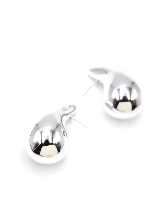 Büyük Boy Damla Küpe - Gümüş