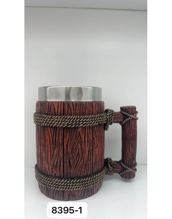 Büyük Boy Halatli Çelik Kupa Bardak Kod 8395