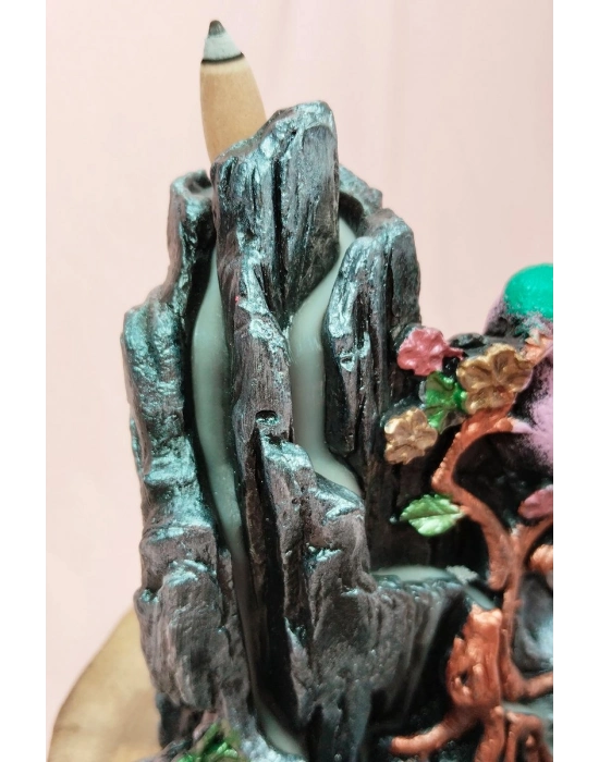 Buyuk Boy Kuş Figürlü Biblo Model Geri Akış Şelale Tütsülük 5 Adet Koni Hediye