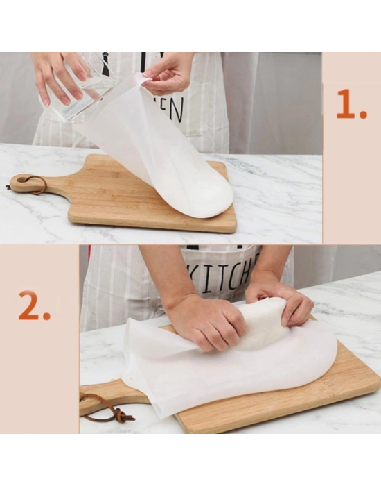 ®  Büyük  Hamur Torbası  Silikon Şeffaf Hamur Yoğurma Torbası Ekmek Makarna Mantı  Hamuru Kolay