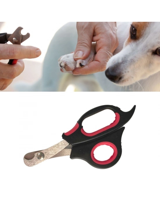 ® Büyük Irk Köpek Kedi Çelik Uçlu Evcil Hayvan Tırnak Makası Pati Bakım Aleti Ergonomik Kaymaz