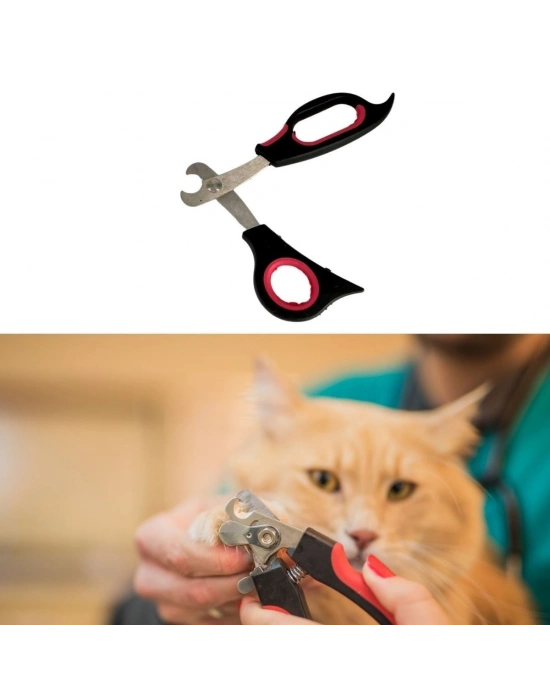 ® Büyük Irk Köpek Kedi Çelik Uçlu Evcil Hayvan Tırnak Makası Pati Bakım Aleti Ergonomik Kaymaz