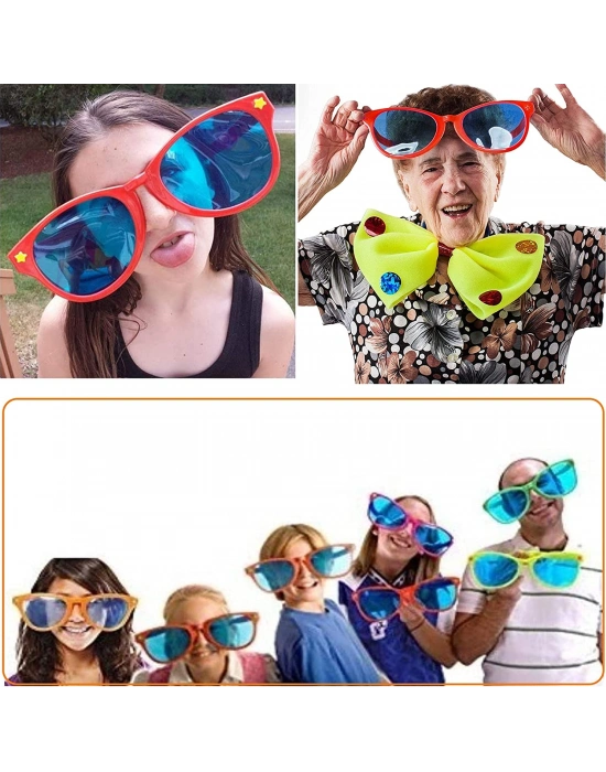 Büyük Parti Gözlüğü Rengarenk 12 Adet