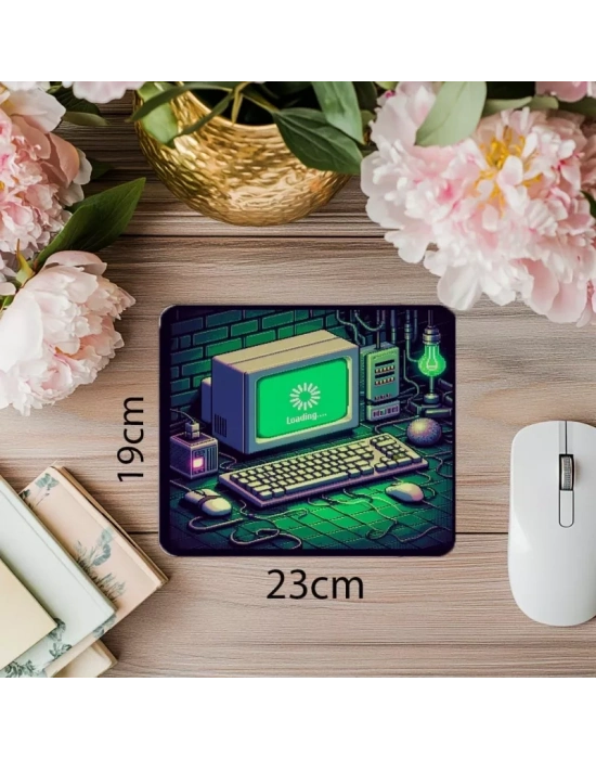 Büyük Tuşlu Klavye & Mouse Tasarımı - 19x23 cm 2 mm Dikdörtgen İthal Baskılı Mouse Pad