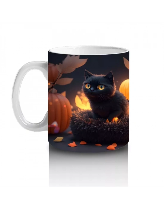 Büyülü Balkabakları ve Mumlar – Hediyelik Kahve Kupası