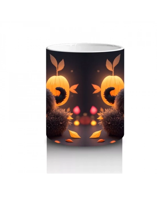 Büyülü Balkabakları ve Mumlar – Hediyelik Kahve Kupası