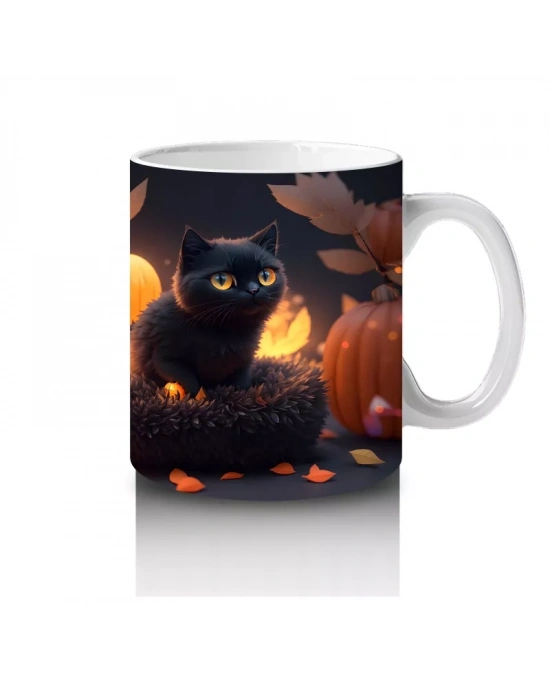 Büyülü Balkabakları ve Mumlar – Hediyelik Kahve Kupası