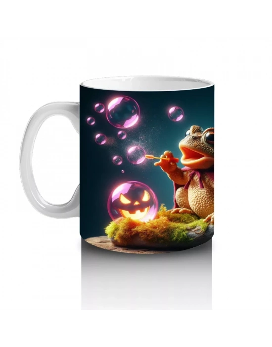 Büyülü İksir Şişeleriyle Sevimli Cadı Temalı Cadılar Bayramı Baskılı Kupa Bardak