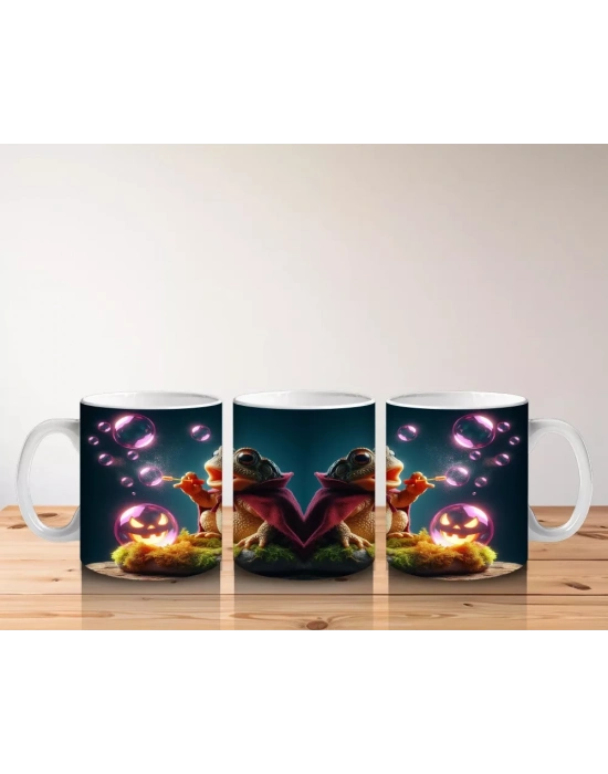 Büyülü İksir Şişeleriyle Sevimli Cadı Temalı Cadılar Bayramı Baskılı Kupa Bardak