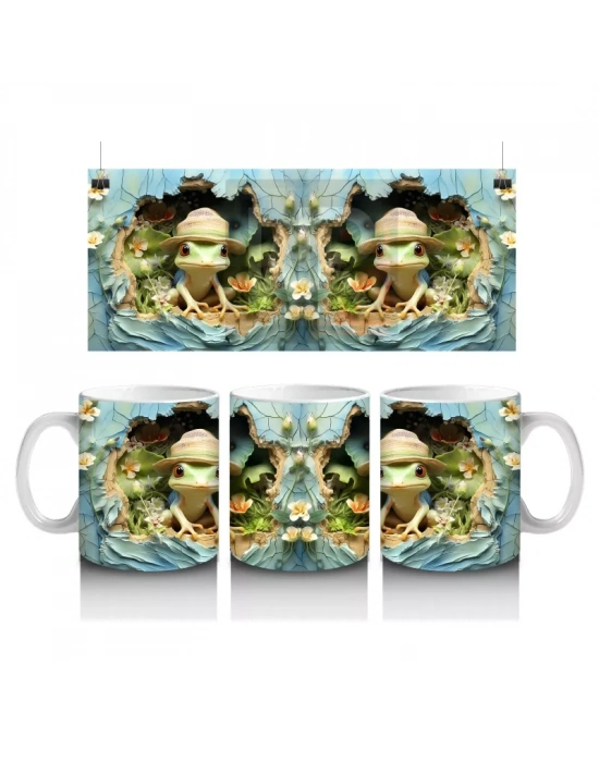 Büyülü Ormanda Aynalı Elf Karakterleri ve Masalsı Manzara - Baskılı kahve kupası