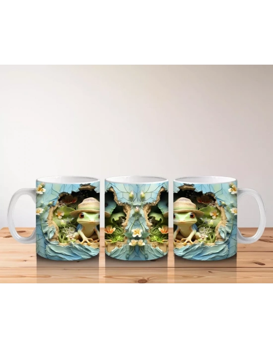 Büyülü Ormanda Aynalı Elf Karakterleri ve Masalsı Manzara - Baskılı kahve kupası