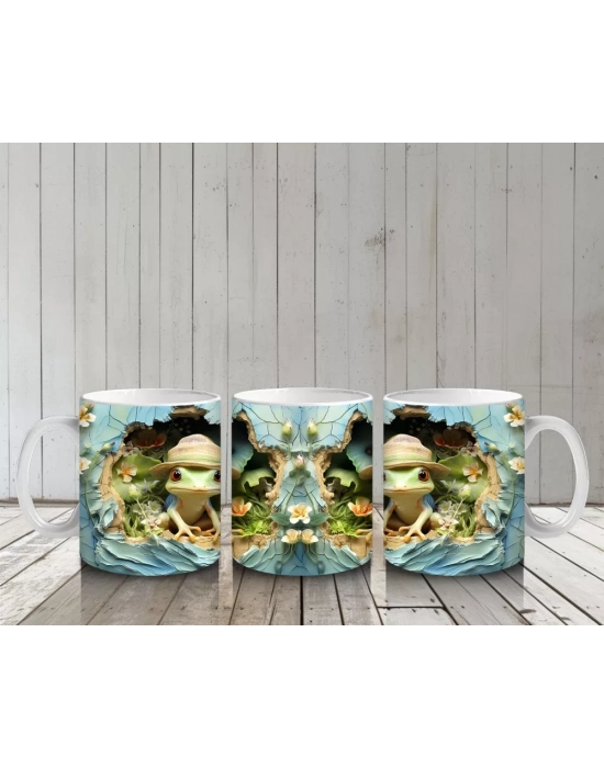 Büyülü Ormanda Aynalı Elf Karakterleri ve Masalsı Manzara - Baskılı kahve kupası