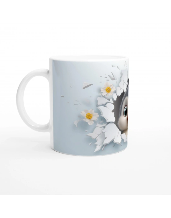 Buz Çiçeklerinin Arasında Yavru Penguen Temalı Baskılı Kupa Bardak