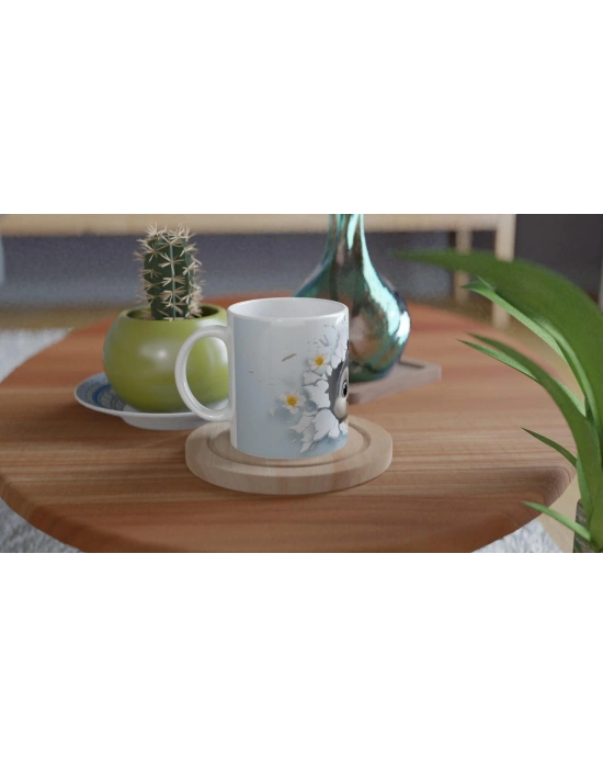 Buz Çiçeklerinin Arasında Yavru Penguen Temalı Baskılı Kupa Bardak