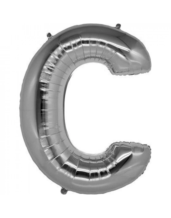 C Harf Folyo Balon Gümüş Renk  40 İnç
