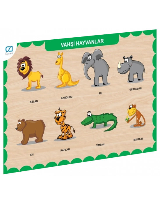 CAAHS-3213 CA GAMES AHŞAP VAHŞİ HAYVANLAR BUL-TAK